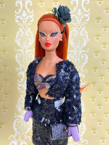 "Glitter Gadabout in Night" OOAK Doll, No. 197