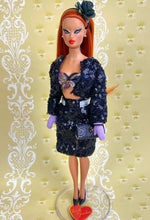 Load image into Gallery viewer, &quot;Glitter Gadabout in Night&quot; OOAK Doll, No. 197
