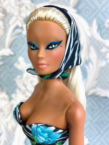 "On the Town in Floral & Zebra" OOAK Doll, No. 190