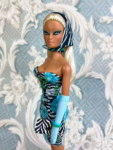 "On the Town in Floral & Zebra" OOAK Doll, No. 190
