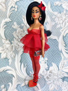 "Naughty Nightie in Scarlet" OOAK Doll, No. 195