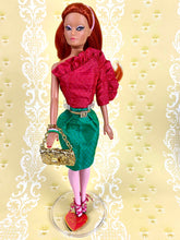 Load image into Gallery viewer, &quot;Jewel Box Color Block in Tourmaline &amp; Emerald&quot; - OOAK Doll
